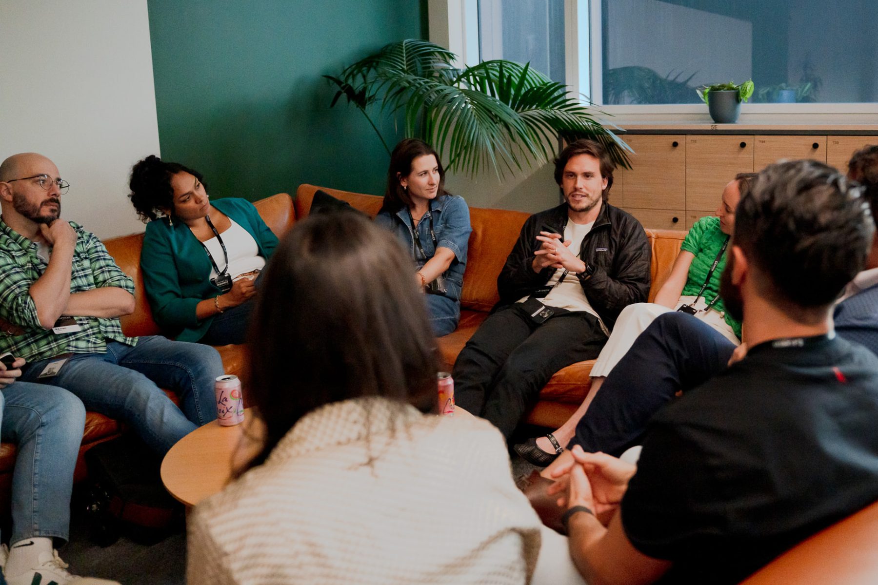 Conversation circle on the sofas